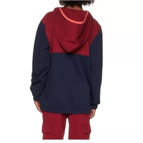 Reebok Hooded Pullover Sweatshirt Youth XXL 18 Maroon Blue Front Pocket Jacket - Picture 4 of 8